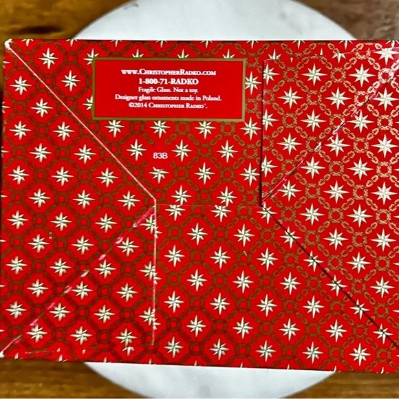 Christopher Radko 2020 “A Year Of Cheer” Red/Blue Christmas Glass Ornament ~New - Picture 15 of 15